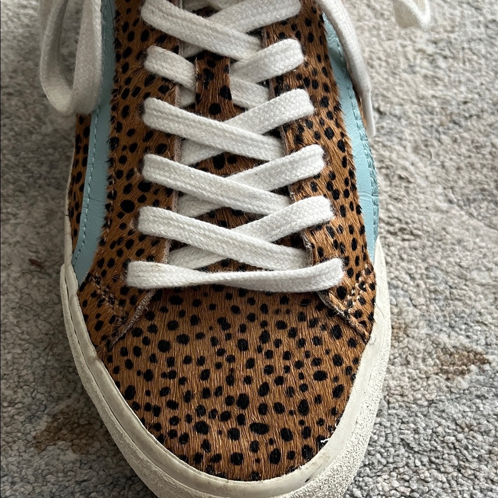 Madewell Calf hairLeopard Print Sneakers with White and Blue Accents - Picture 5 of 5